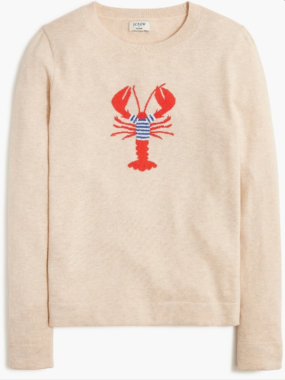 J. Crew Teddie Lobster Sweater, *NWT * Large * Adorable * Light Tan